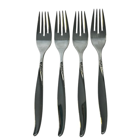 Vintage Stainless Steel Flatware Set Service For 4 Dinner Spoons Forks Knives - Picture 3 of 8